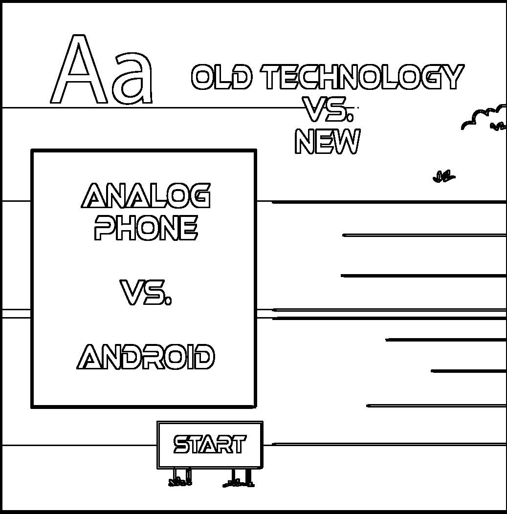 Analog Phone vs Android printable coloring page