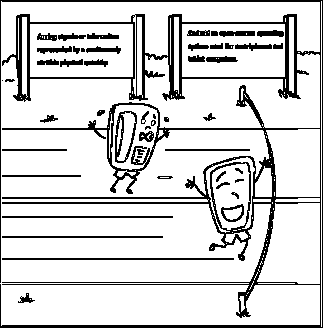 Android & Analog Definitions printable coloring page