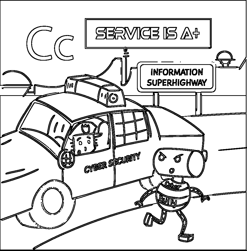 Cybersecurity Scene printable coloring page