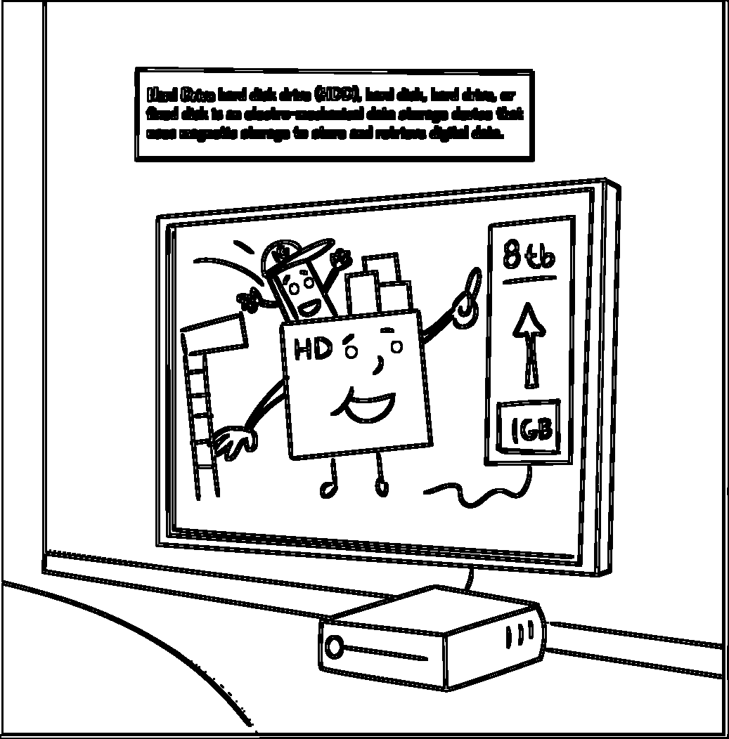 Hard Drive printable coloring page